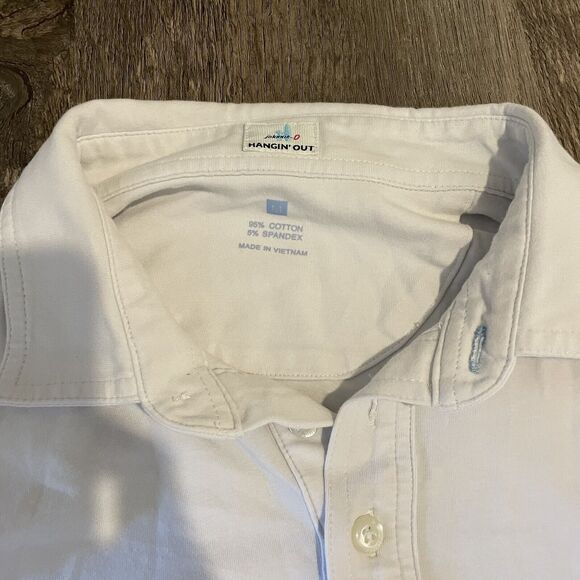 Johnnie O Performance Golf Polo Shirt Mens Medium M White Stretch Tennis Solid - Picture 2 of 4